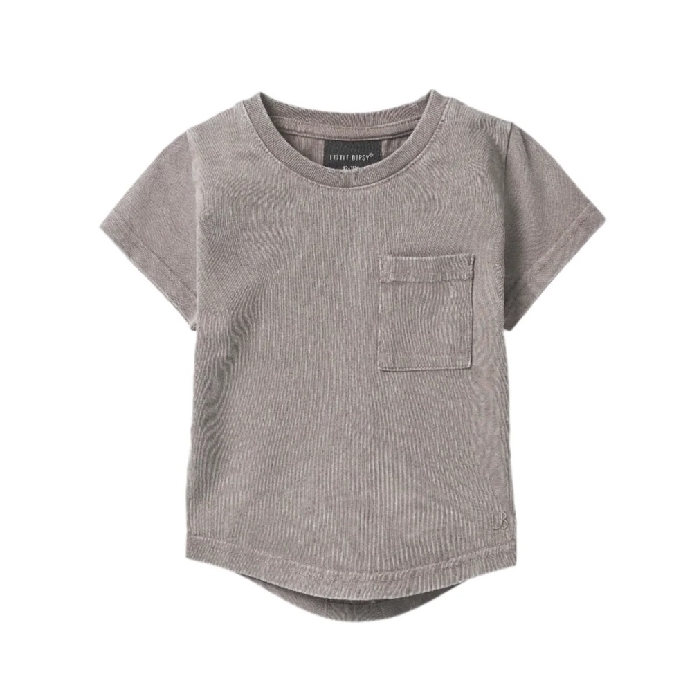 Little Bipsy Charcoal Short Sleeve Tee with Pocket
